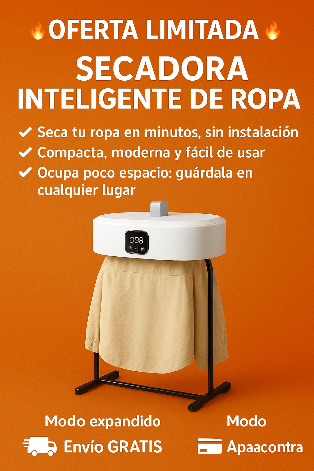 Secadora de Ropa Eléctrica Inteligente Hazlo🏷️